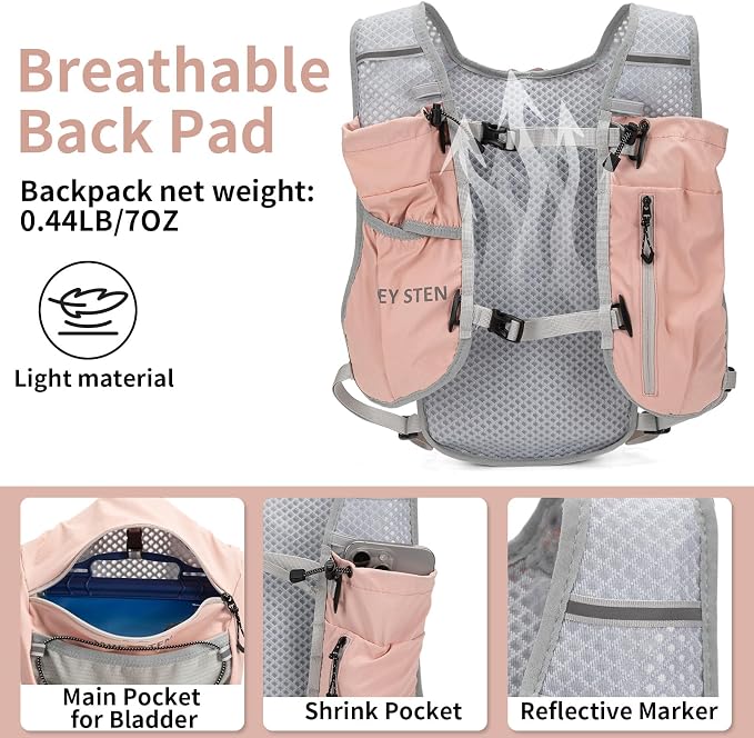 Carey STEN Lightweight Running Hydration Vest, Breathable Outdoor Backpack for Trail Running, Hiking, Cycling & Marathon, Suitable for Both Men and Women