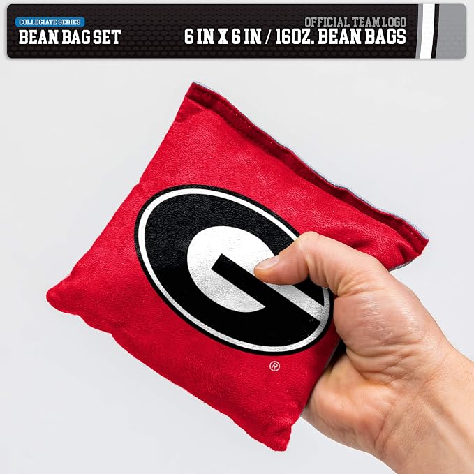 NCAA College Dual Sided Bean Bags by Wild Sports, 8 Count, Premium Toss Bags for Cornhole Set - Great for Tailgates, Outdoors, Backyard