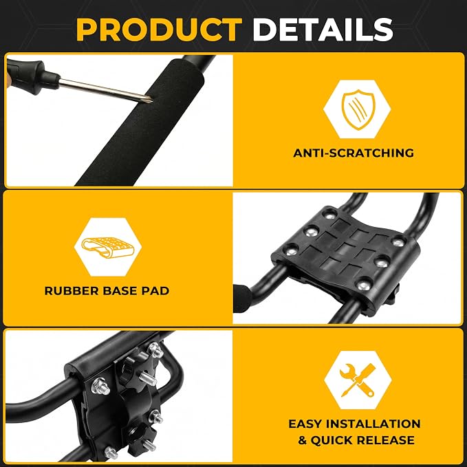 Vallix 2 Pairs Kayak Roof Rack for Car, J-Bar Kayak Carrier for SUV & Trucks, Heavy Duty Top Mount Holder with Straps for Canoe Boat Surfboard, 4 Pcs/Set