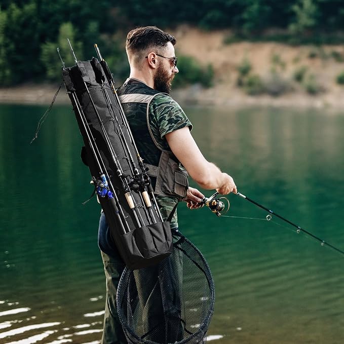 Fishing Pole Bag Rod Case, Folding Fishing Pole Bag Fishing Gear