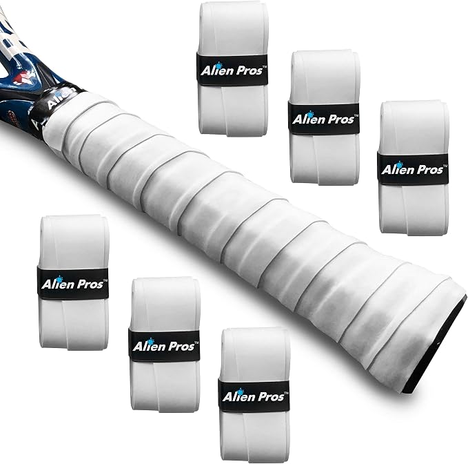 ALIEN PROS Tennis Racket Grip Tape - Precut and Dry Feel Tennis Grip - Tennis Overgrip Grip Tape Tennis Racket - Wrap Your Racquet for High Performance
