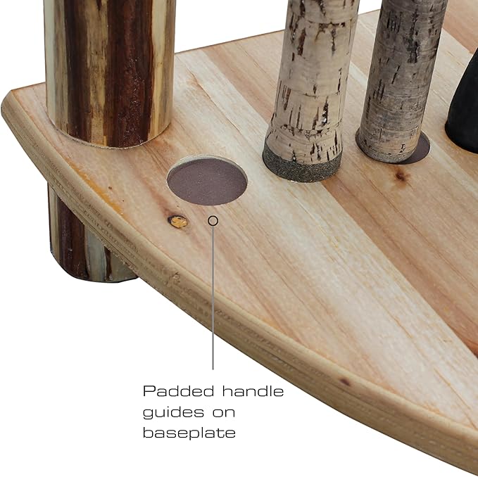 Corner Log 12 Fishing Rod Rack, Rustic