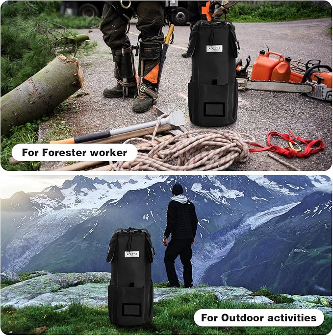 AOLEBA Arborist Rope Storage Bag Tree Climbing Rock Rope Bucket Backpack Rope Storage Bag Large Capacity 1680D Thicken Nylon Material with Hand Straps, Side Pockets