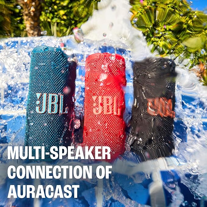 JBL Grip - Compact Bluetooth Speaker with Bold JBL Pro Sound and Ambient Light, up to 14 Hours of Playtime, Water, Dust and Drop-Proof (IP68), & Multi-Speaker Connection with Auracast™ (Blue)
