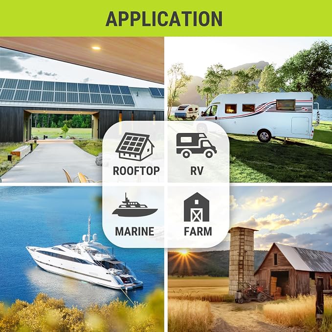 Newpowa 50W Mono Solar Panel 50 Watt Monocrystalline Module with 3ft Connectors for RVs Boats Home, Off-Grid Systems