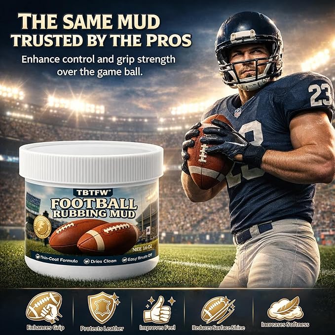 TBTFW 16 Oz Football Rubbing Mud Kit, Including Brush, Cloth, Gloves-Enhance Grip and Deepen Leather Color, Make The New Ball Shine Brightly, Suitable for Various Competitions