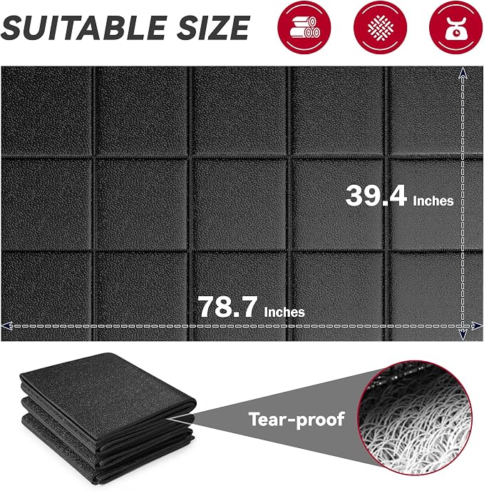 Treadmill Mat for Hardwood & Carpet Floors, 79" × 39.4", 0.25" Thick Extra Large Non-Slip Exercise Equipment Mat, Mat for Under Treadmill & Indoor Bike on Carpet