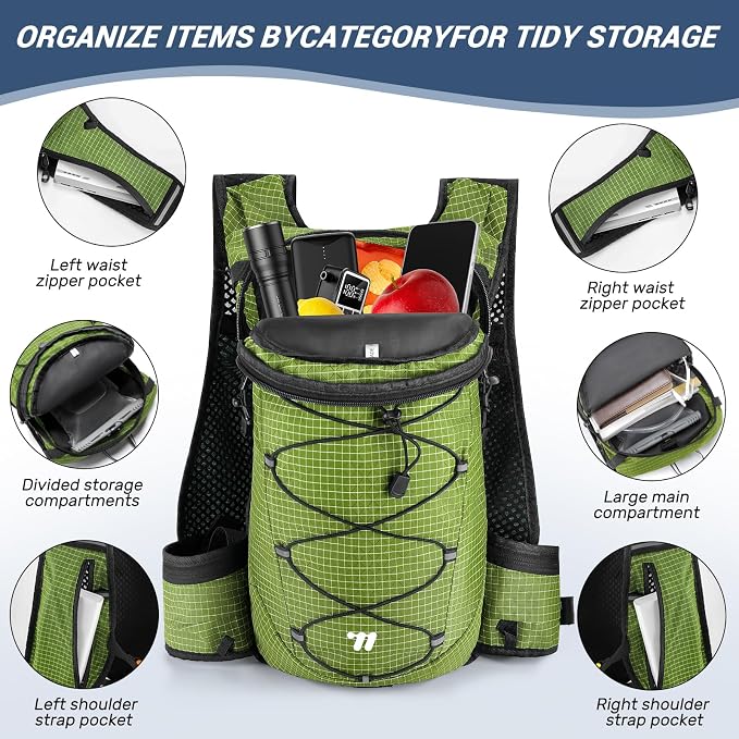 Lightweight Hydration Backpack with 2L Water Bladder Running Hydration Vest Backpack Specialized Hydration Pack for Cycling, Hiking, and Mountaineering