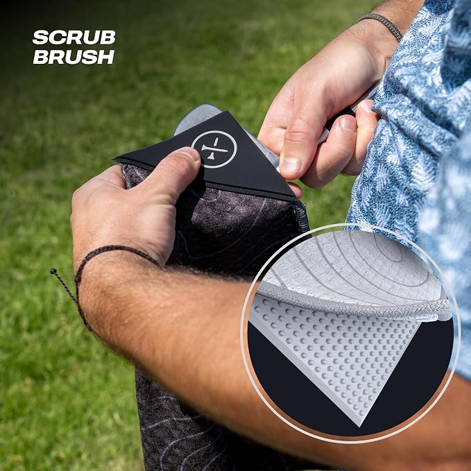 Blue Tees Golf Premium Magnetic Towel - Super Strong Magnet - Microfiber Waffle Design - Silicone Brush - Groove Cleaner - Bag Buckle