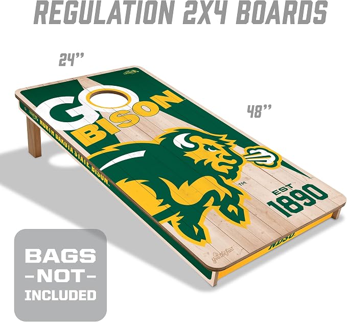 YouTheFan NCAA 2’ x 4’ Professional Wood Cornhole Game