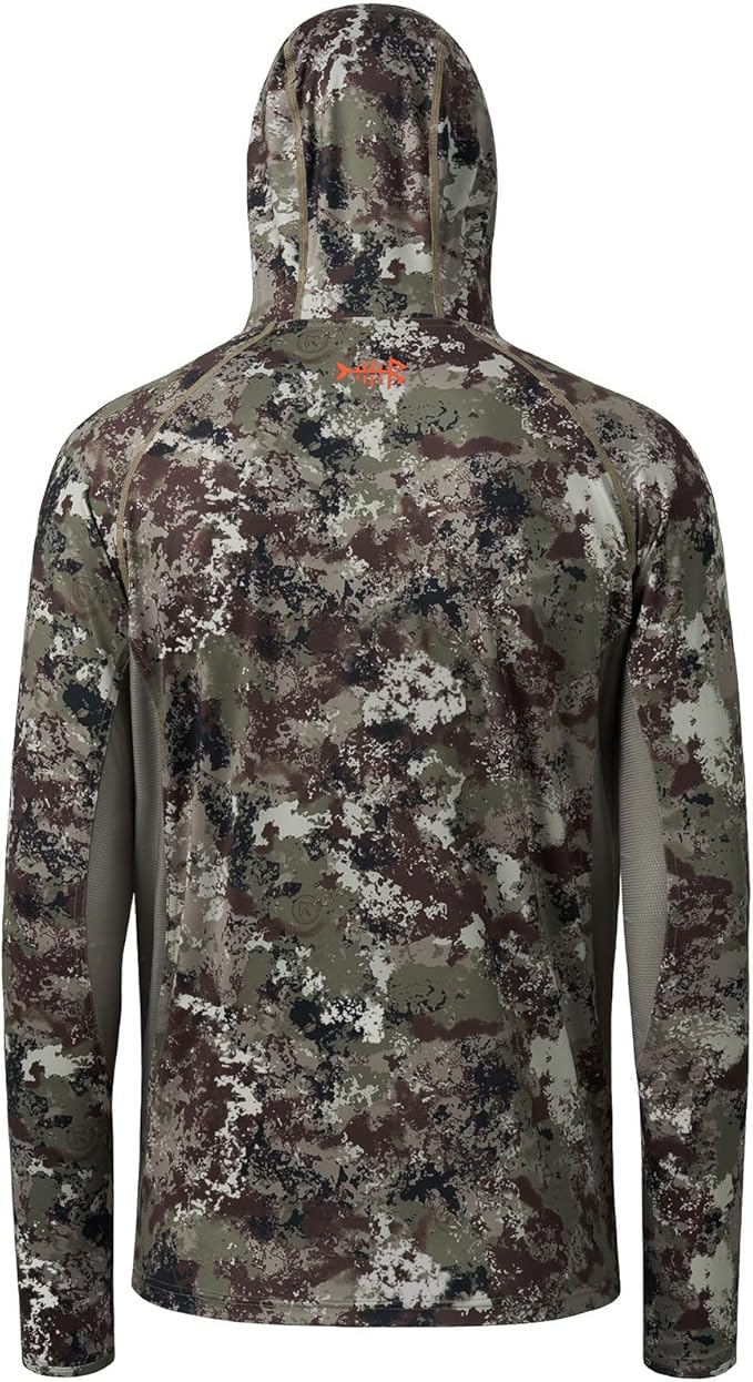 BASSDASH Men's UPF 50+ Camo Long Sleeve Hunting Fishing Hoodie Shirt