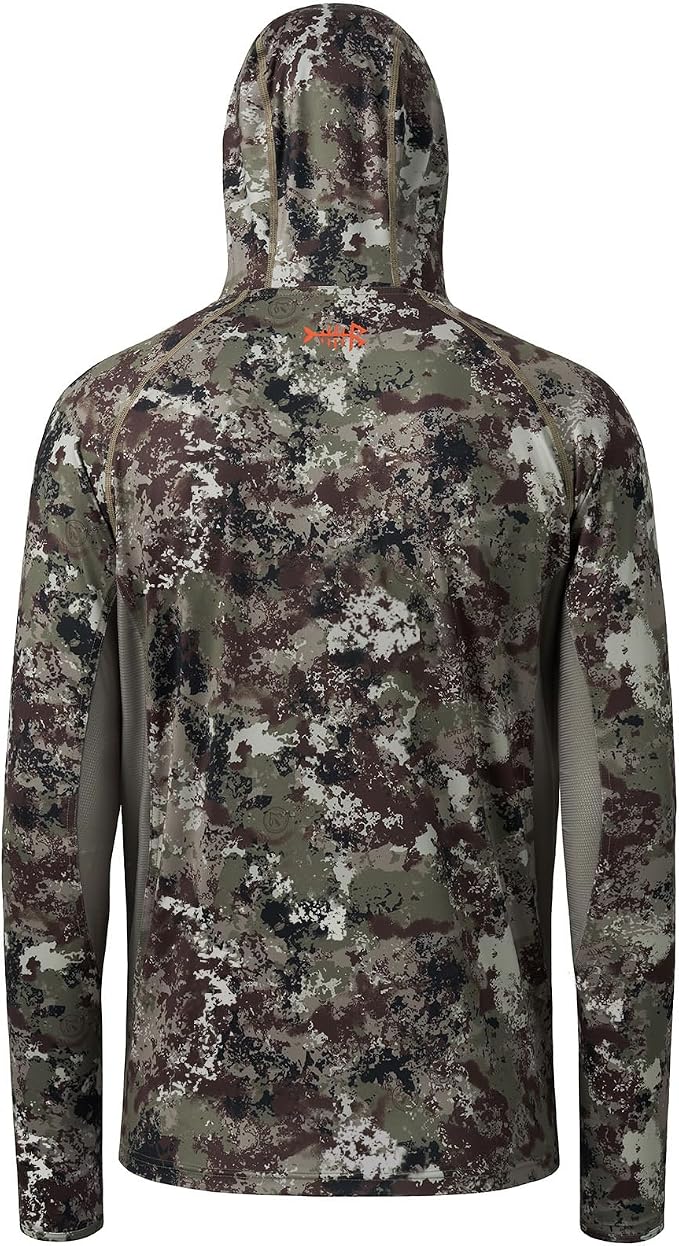 BASSDASH Men's UPF 50+ Camo Long Sleeve Hunting Fishing Hoodie Shirt