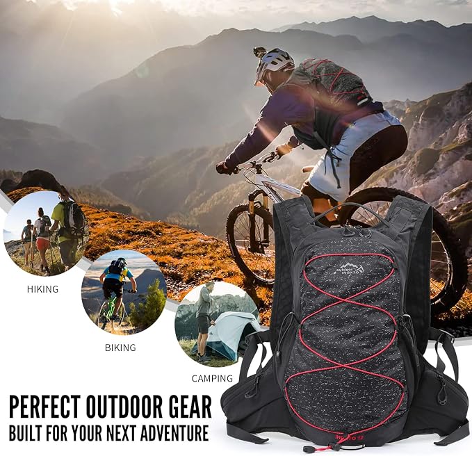 IX INOXTO Hydration Pack Backpack, Lightweight Water Backpack with 2L Hydration Bladder Daypack for Men Women,Running Hydration Vest for Trail Running Hiking Cycling Race Climbing