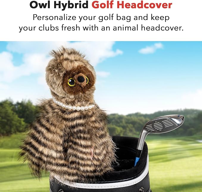 Daphne's Headcovers Owl Hybrid Headcover | Premium Hybrid and Fairway Wood Headcovers | Funny Golf Club Covers | Stylish Protection for Clubs | Men's Golf Gear | Hybrid Headcover for Men and Women