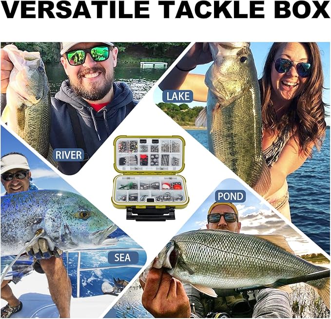 GOTOUR 128/209/240/265pcs Fishing Lures Kit with Tackle Box, All-in-1 Fishing Accessories Gear Set with Soft Lure, Minnow, Crankbait, Hooks, Sinkers, and Terminal Tackle Kit, Fishing Gifts for Men