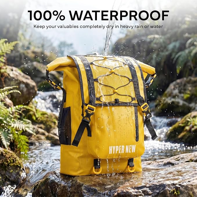 Waterproof Dry Bag Backpack 30L | Roll-top waterproof design, Men WomenTeens, Kayaking Boating Hiking, Camping Rafting Fishing, Travel Outdoor