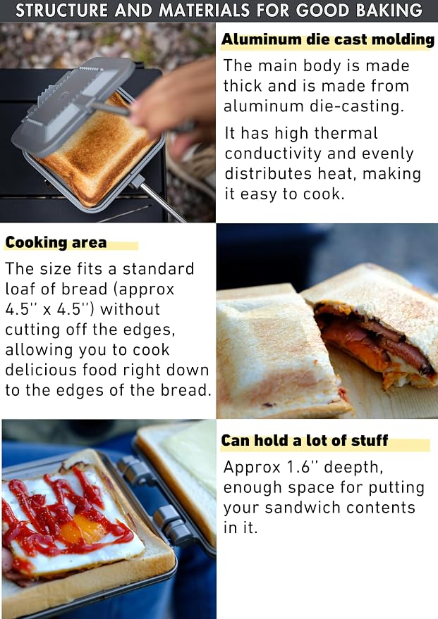 camping moon Sandwich Maker Hot Sand Single Burner Gas Fire Open Fire Compact Aluminum TT-1315