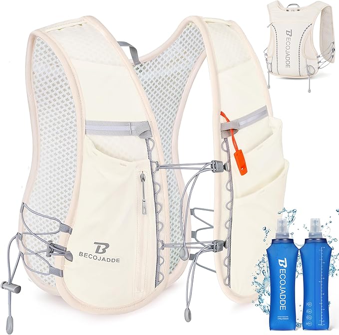 BECOJADDE 5L Running Vest for Women, Hydration Backpack Lightweight & Breathable for Trail Running, Marathon, Hiking, Cycling