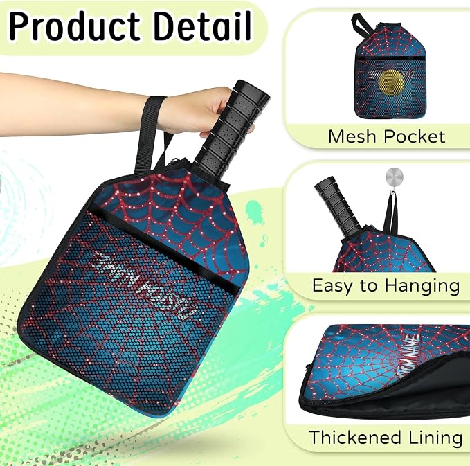 Personalized Pickleball Paddle Cover, Robust & Waterproof Custom Pickleball Paddle Case for Ultimate Protection