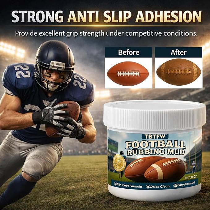 TBTFW 16 Oz Football Rubbing Mud Kit, Including Brush, Cloth, Gloves-Enhance Grip and Deepen Leather Color, Make The New Ball Shine Brightly, Suitable for Various Competitions