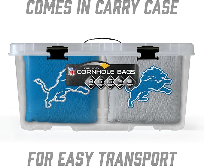 YouTheFan Officially-licensed NFL Set of 8 Cornhole Bags - All Weather Dual Sided Slide & Stop - regulation size