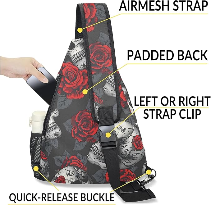 Pickleball Bag for Women Men Adjustable Crossbody Sling Backpack Hold Paddle Accessories