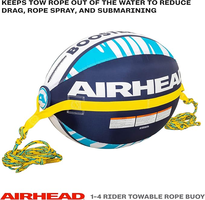 Airhead Booster Ball - Towable Tube Rope Performance Ball - Works for Boating, Water-Skiing, Wakeboarding, and More - Boating and Water Sports