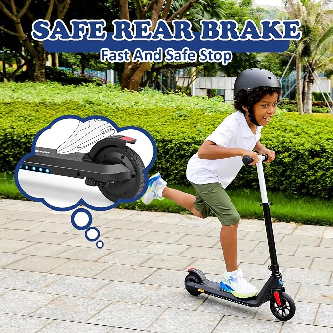 Caroma Electric Scooter for Kids Ages 6-14, 120W Motor & 15 Mph, 85 Mins Ride Time, Adjustable Height & Speed, LED Display, Kids Electric Scooter, Best Gifts for Boys & Girls