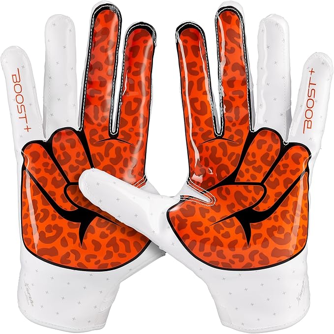 Grip Boost Football Gloves - Peace Stealth 6.0 Boost Plus Sticky Technology - Adult and Youth Football Gloves for Wide Receiver - Men's and Boys Sizes
