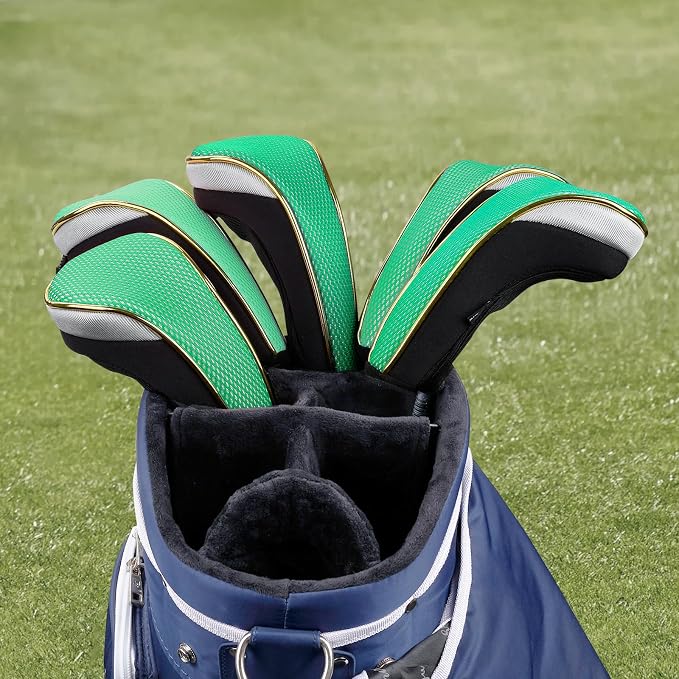 Andux 4Pcs/Set Gold Golf Hybrids Club Head Covers with Dial No. Tag MT/HY12