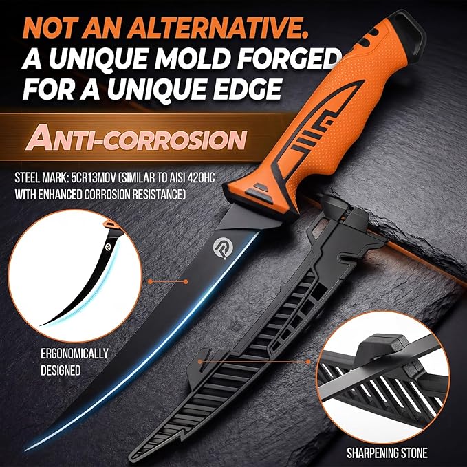 PLUSINNO Fishing Gear, Fishing Tools Kit, 7pcs Fishing Accessories, Corrosion Resistant Fishing Pliers, Fish Knife, Fish Lip Gripper, Fishing Gifts for Men