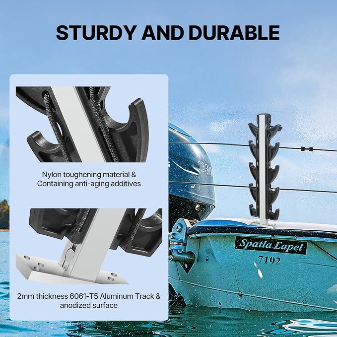 Fishing Rod Holder for Boat, Crappie Rod Holder for Transportation & Storage，Heavy Duty Angler Accessory for Fishing Boat & Pontoon boat (8 Rod)