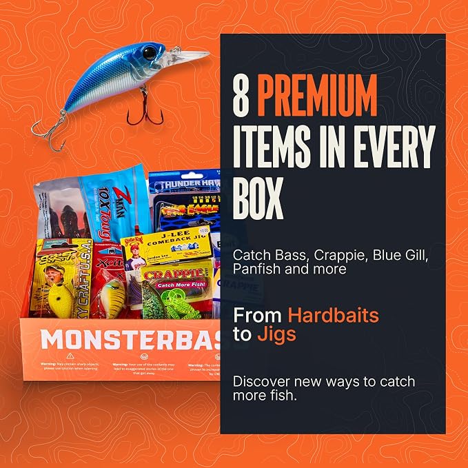 Mystery Fishing Tackle Box, Multi-Species Box for Freshwater Anglers | Includes Professional Bass, Panfish, Trout and Pike Lures. a Premium Fishing Gift for Men and Freshwater Anglers