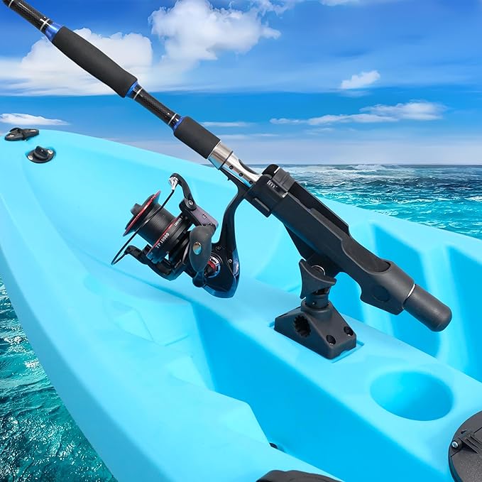 2 Pack Baitcaster/Spinning Rod Holder with Side Deck Mount