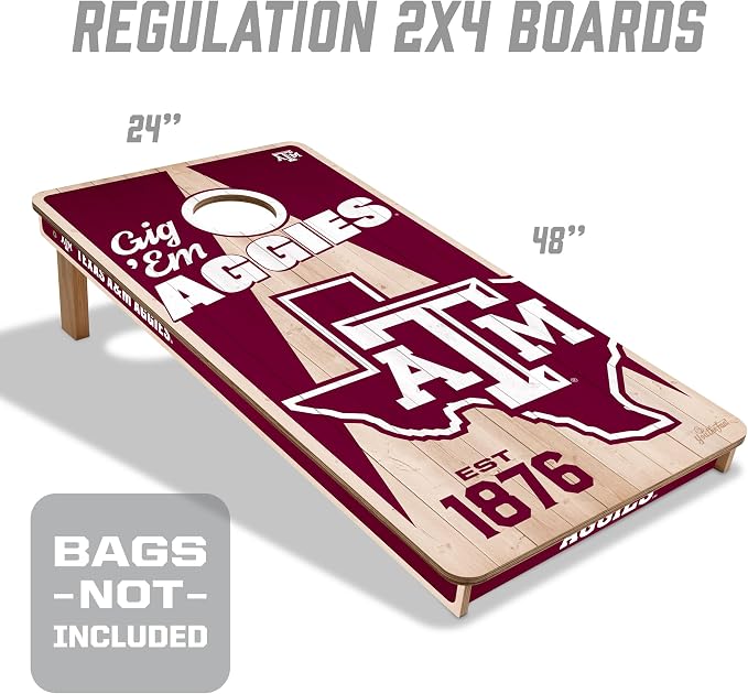 YouTheFan NCAA 2’ x 4’ Professional Wood Cornhole Game