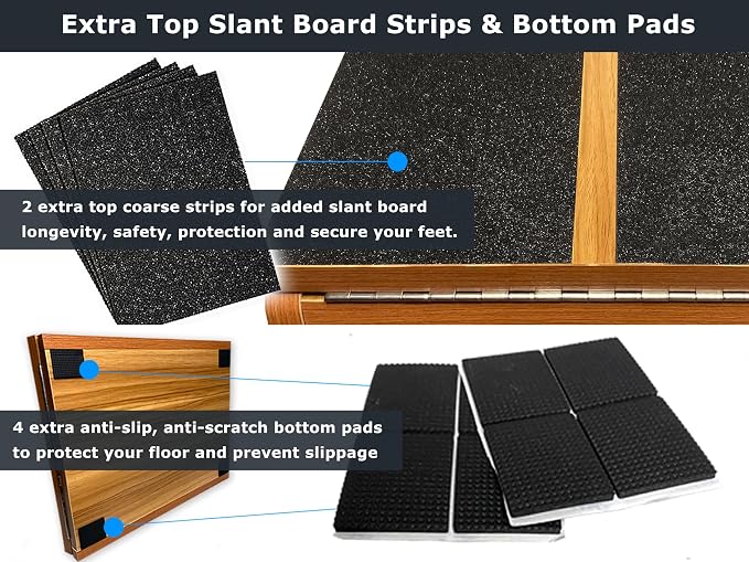 BAM Athletica's Physical Therapy Slant Board for Calf Stretching, Injury Recovery & Fitness | Adjustable Calf Stretcher Incline Board for Plantar Fasciitis Relief, Achilles Rehab, Squats & Exercise