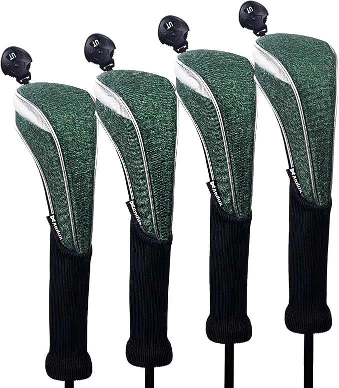 Andux 4 Pack Nylon Long Neck Golf Hybrid Club Head Covers with Dial No. Tag CTMT-03