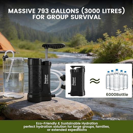 Camping Water Filter Pump Water Filtration System Survival,Portable Water Pump with Filter,Water Purifier Pump