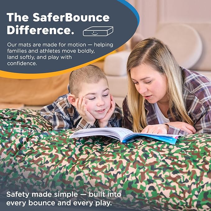SaferBounce Crash Pad for Kids Sensory | Big 5Ft x 5Ft, 3Ft x 4Ft Or 3Ft x 3Ft | Autism Sensory Crash Mat for Jumping Play | Crashpad | Soft Foam Landing Pad | Giant Mat Pillow | Climbing, Gymnastics