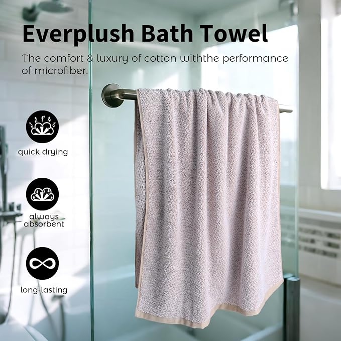 Everplush Diamond Collection Extra Large Bath Sheet Towel – 1 PK, Super Soft & Highly Absorbent, Quick-Drying & Oversized,Perfect for Bathroom, Pool, Swimming Use (Brown, 35" x 66" 1PK)