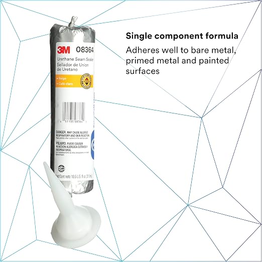 3M Urethane Seam Sealer, 08364, Beige Color, High Solids, Permanently Flexible, 310 mL/10.5 oz Foil Pack