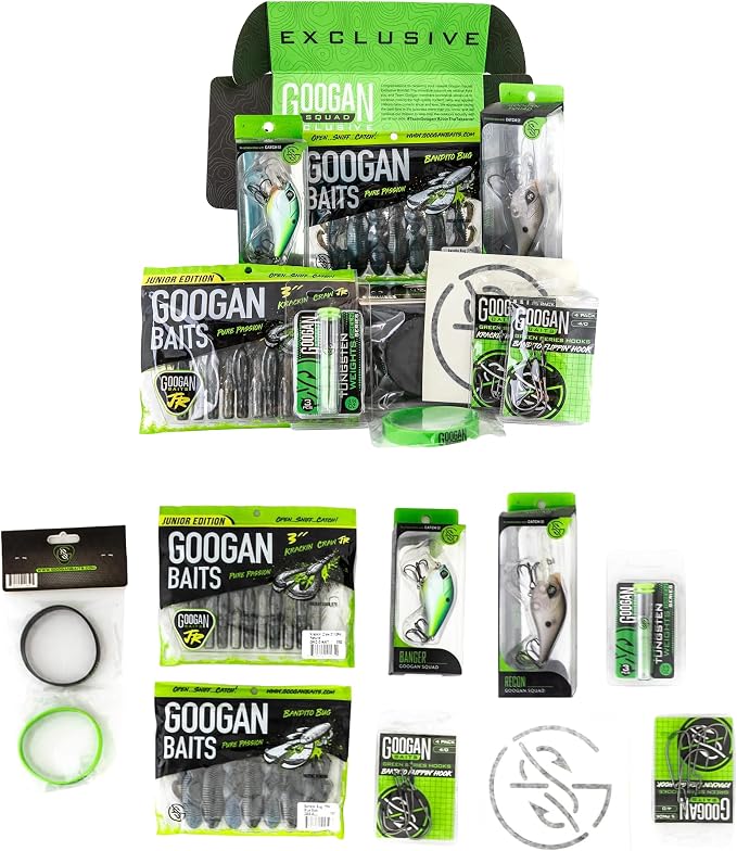 Googan Squad Mondo Kit Bass Fishing Lure Sets for Largemouth & Smallmouth Bass – Includes Premium Tackle & Mystery Box Essentials