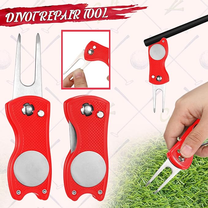Syhood 21 Pcs Golf Accessories Kit Cleaning Kit Include Golf Brush, Towel, Groove Sharpener, Divot Repair Tool, Ball Alignment Portable Tool Gifts Graduation for Men