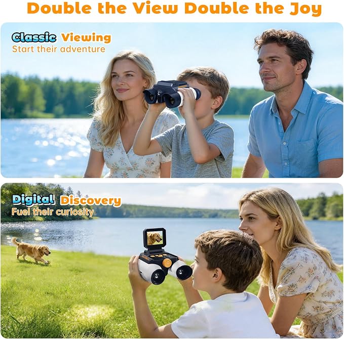 Binoculars for Kids with Night Vision - 48MP FHD Digital Camera Binoculars STEM Toy with 2.4" IPS Screen, 10X Optical Zoom, Rechargeable for 4-12 Years Boys & Girls Birthday Gift Outdoor Bird Watching