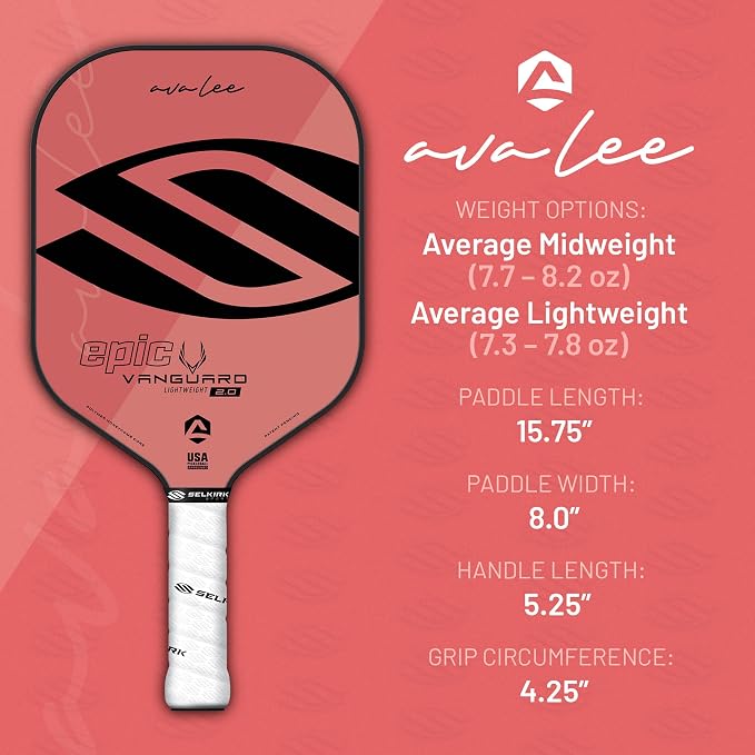 Selkirk Sport Vanguard Hybrid Pickleball Paddle | Carbon Fiber Pickleball Paddle with a Polypropylene X5 Core | Pickleball Rackets