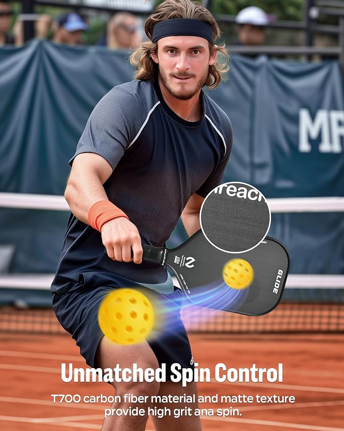 niupipo Pickleball Paddles Set of 2/4/1, USAPA Approved Carbon Fiber & Fiberglass Hybrid, Easy Power, Polypropylene Honeycomb Core, Cushioned 4.72" Grip, Bag/Cover, Pickleball Paddle Set for Men Women