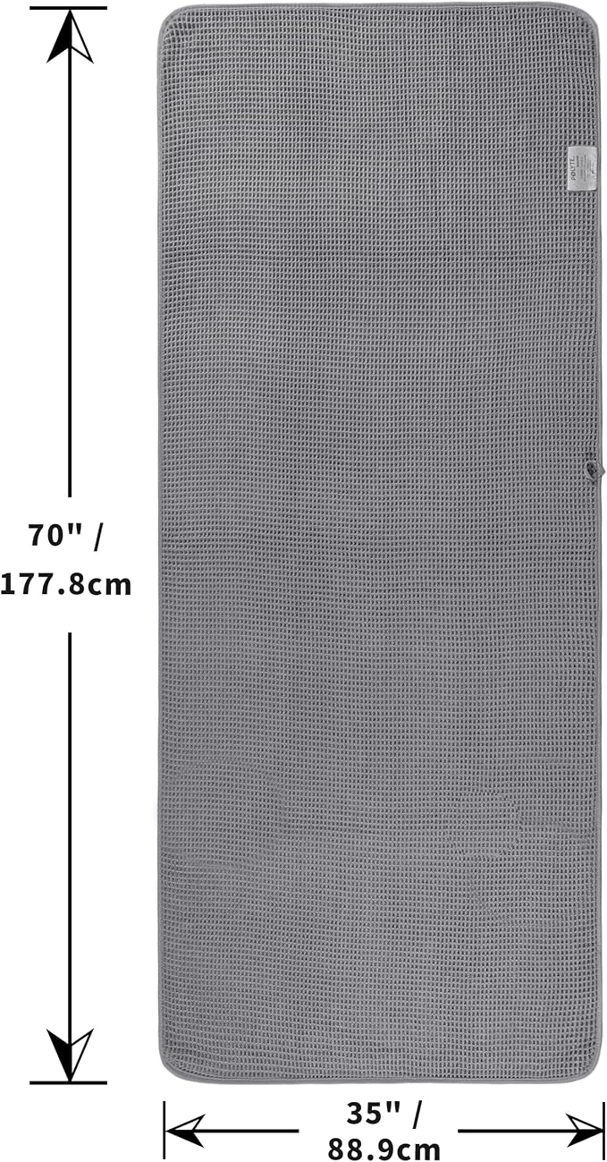POLYTE 430 GSM Microfiber Quick Dry Lint Free Bath Sheet, 70 x 35 in, Set of 2 (Waffle Weave)