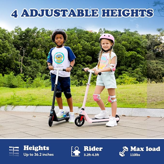 Caroma Electric Scooter for Kids Ages 6-14, 120W Motor & 15 Mph, 85 Mins Ride Time, Adjustable Height & Speed, LED Display, Kids Electric Scooter, Best Gifts for Boys & Girls