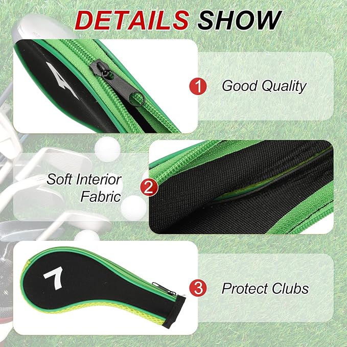 PATIKIL Golf Club Head Cover, Number Golf Club Irons Covers Neoprene Driver Golf Lovers Gifts
