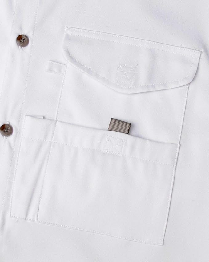 Alimens & Gentle Short Sleeve Fishing Shirt Wicking Fabric Sun Protection Casual Button Down Shirts